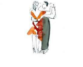 tangopaar . 2014 . 35x27 . lijst 50x40