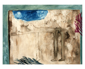 Aap in kooi . 1990 . olie op linnen . 110x145
