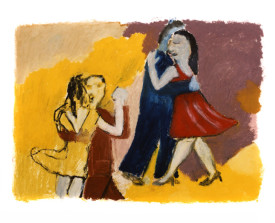Buenos Aires tangoparen . 1992 . 50x65 . lijst 60x80