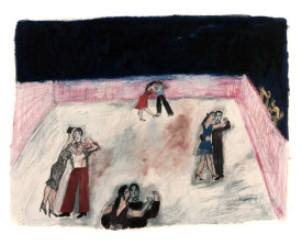 Buenos Aires tangosalon . 1992 . 50x65 . lijst 60x80