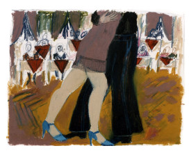 Buenos Aires tangopaar . 1992 . 50x65 . lijst 60x80