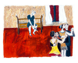 ● Buenos Aires tangosalon . 1992 . 50x65 . lijst 60x80