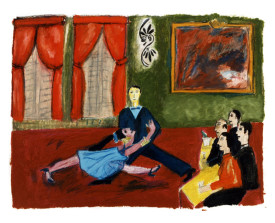 Buenos Aires - tango fantasía . 1992 . 50x65 . lijst 60x80
