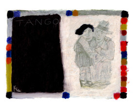Buenos Aires tangopaar . 1997 . 24x32 . lijst 40x30
