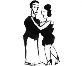 tangopaar . 2001 . inkt . 21x14 . lijst 40x30
