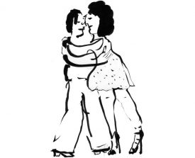tangopaar . 2001 . inkt . 21x14 . lijst 40x30