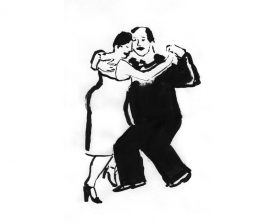 tangopaar . 2002 . inkt . 21x14 . lijst 40x30