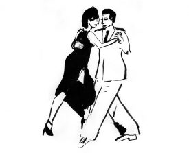 ● tangopaar . 2000 . inkt . 21x14 . lijst 40x30
