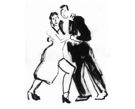 tangopaar . 2004 . inkt . 21x14 . lijst 40x30